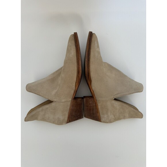 Free People Boots Womens 35 5.5 Tan Booties Ankle V Cut Boho Bohemian Western - Picture 5 of 11